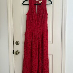 Elegant Red Lace Jumpsuit